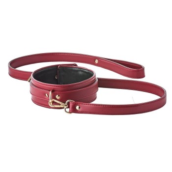 Blaze Elite Leather Collar And Lease Red