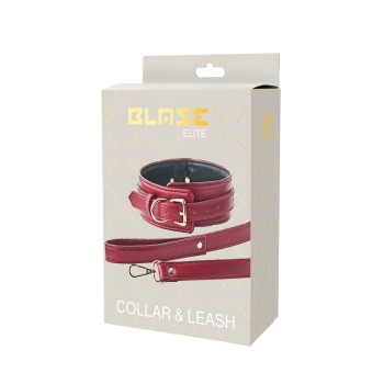 Blaze Elite Leather Collar And Lease Red
