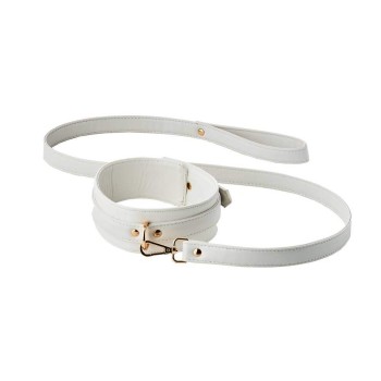 Blaze Elite Leather Collar And Lease White