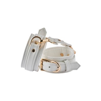 BBlaze Elite Leather Handcuffs White