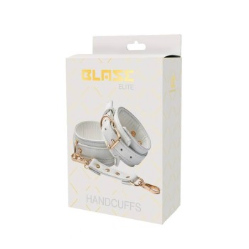 BBlaze Elite Leather Handcuffs White