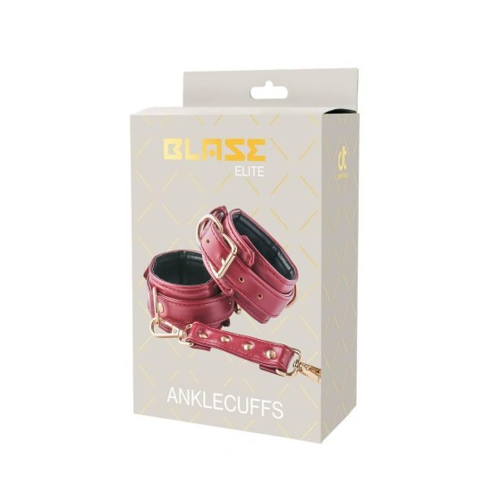 Blaze Elite Leather Ankle Cuffs Red Fetish Toys 