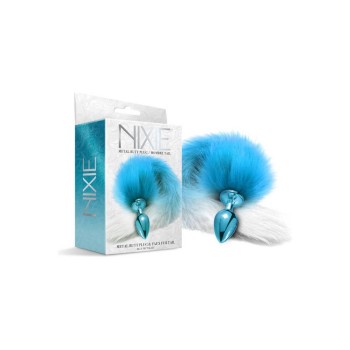 Nixie Metal Butt Plug With Ombre Tail Blue
