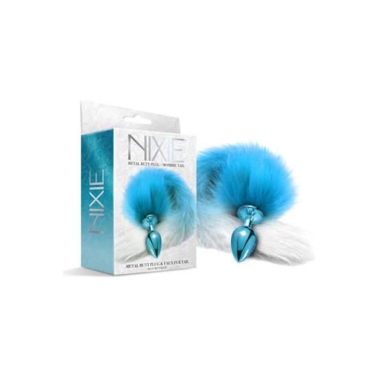 Σφήνα Με Ουρά Αλεπούς - Nixie Metal Butt Plug With Ombre Tail Blue Sex Toys 