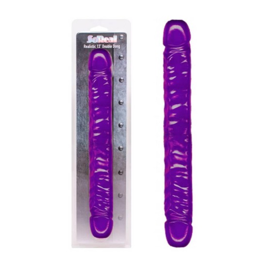 Double Solid Jelly Dong Purple 33cm Sex Toys
