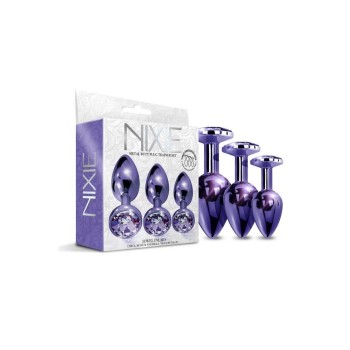 Μεταλλικές Σφήνες Με Κόσμημα - Nixie Metal Butt Plug With Jewel Trainer Set Purple