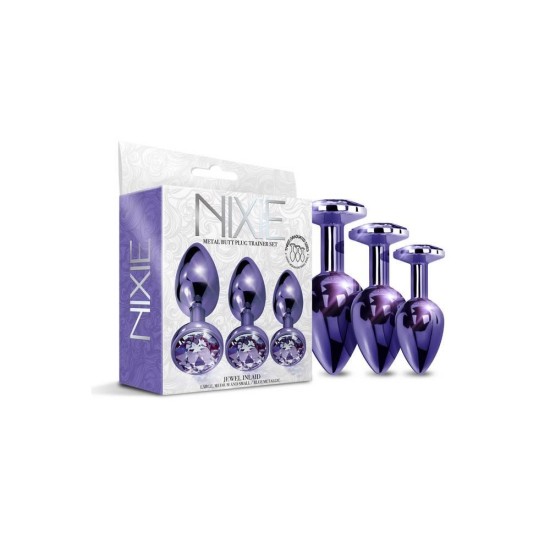 Μεταλλικές Σφήνες Με Κόσμημα - Nixie Metal Butt Plug With Jewel Trainer Set Purple Sex Toys 