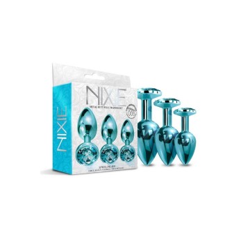Μεταλλικές Σφήνες Με Κόσμημα - Nixie Metal Butt Plug With Jewel Trainer Set Blue