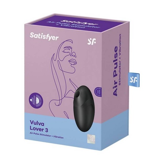 Vulva Lover 3 Air Pulse Stimulator And Vibration Black Sex Toys