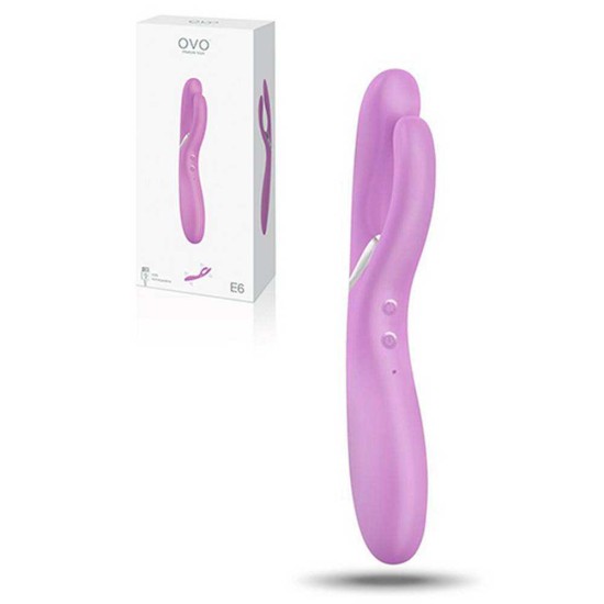Κολπικός Και Πρωκτικός Δονητής - OVO E6 Rechargeable Double Vibrator Purple Sex Toys 