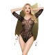 Σέξι Κορμάκι Με Σχέδιο Λουλουδιών - Penthouse Midnight Visit Bodysuit Black Ερωτικά Εσώρουχα 