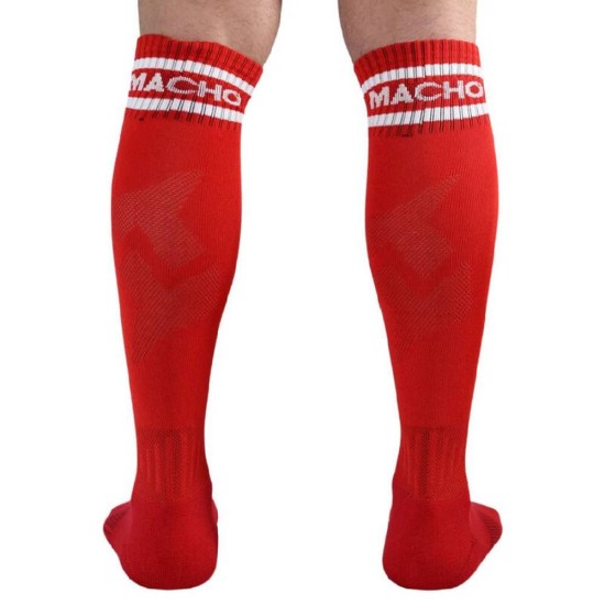 Macho Male Long Fetish Socks Red Erotic Lingerie 