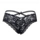Σέξι Δαντελωτό Εσώρουχο - Queen Lingerie Floral Lace Panties Black Ερωτικά Εσώρουχα 