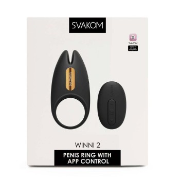 Winni 2 App Controlled Penis Ring Black