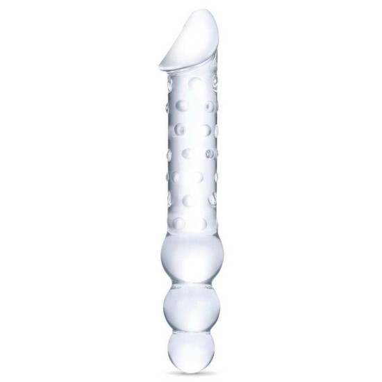 Γυάλινο Δίπλο Ομοίωμα - Double Ended Glass Dildo With Anal Beads Sex Toys 