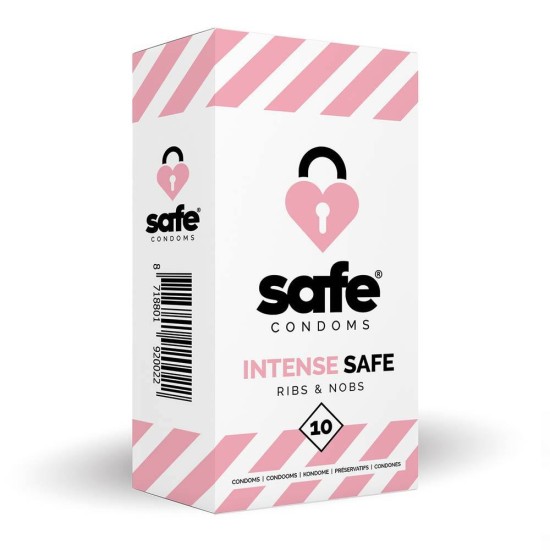 Προφυλακτικά Με Ραβδώσεις Και Κουκκίδες - Safe Condoms Intense Safe Ribs & Nobs 10pcs Sex & Ομορφιά 