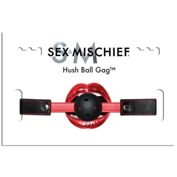 Δερμάτινο Φίμωτρο - Sex & Mischief Hush Ball Gag Black/Red