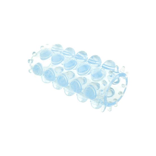 Power Stretchy Sleeve With Dots Blue Sex Toys