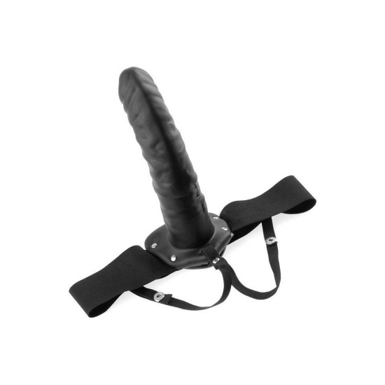 Κούφιο Ανδρικό Στραπόν - Hollow Strap On Black 20cm Sex Toys 