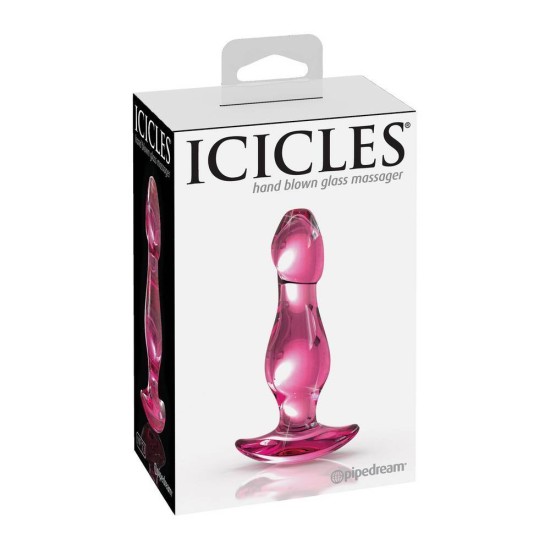 Γυάλινη Πρωκτική Σφήνα - Icicles No.73 Glass Butt Plug Pink Sex Toys 