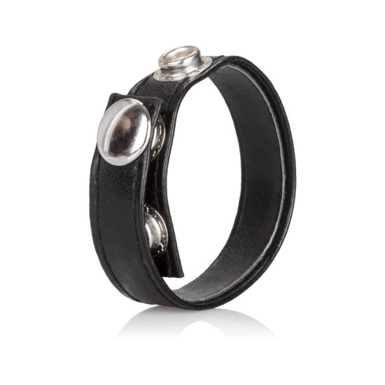 Δερμάτινο Δαχτυλίδι Πέους – Calexotics Leather 3 Snap Ring Black Sex Toys 