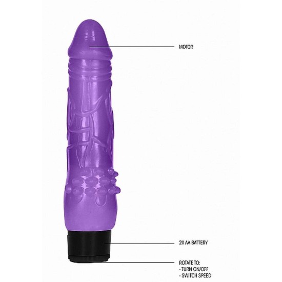 GC Fat Realistic Dildo Vibe Purple 20cm Sex Toys