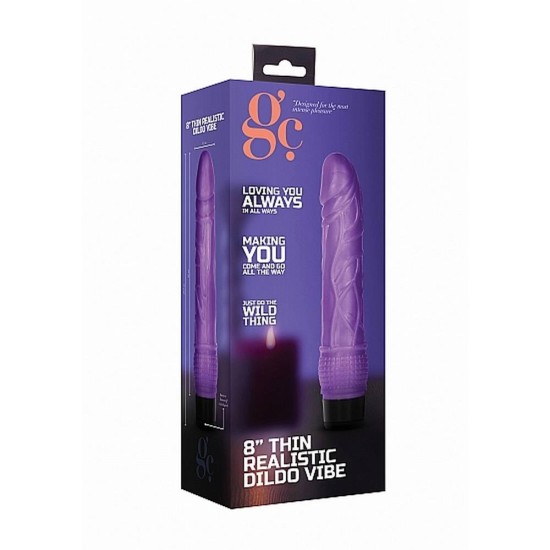 Ρεαλιστικός Δονητής - GC Thin Realistic Dildo Vibe Purple Sex Toys 