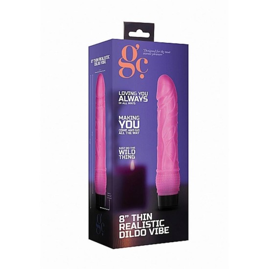 Ρεαλιστικός Δονητής - GC Thin Realistic Dildo Vibe Pink Sex Toys 