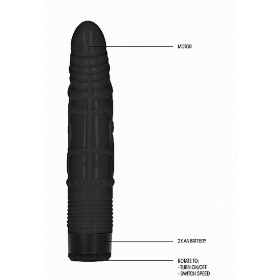 GC Slight Realistic Dildo Vibe Black 20cm Sex Toys