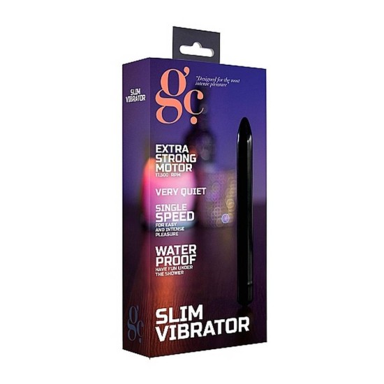 Λεπτός Κλασικός Δονητής - GC Single Speed Slim Vibrator Black Sex Toys 