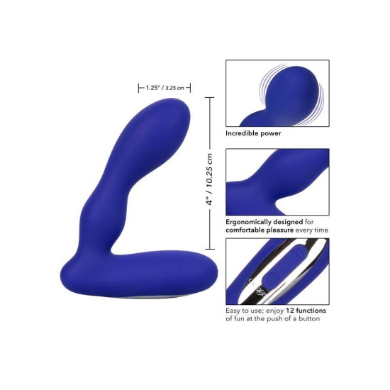 Επαναφορτιζόμενος Δονητής Προστάτη - Calexotics Eclipse Pleasure Probe Blue Sex Toys 