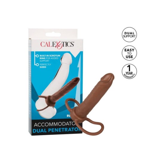 Calexotics Accomodator Dual Penetrator Brown Sex Toys