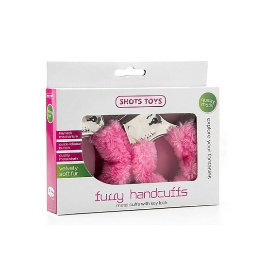 Shots Toys Furry Handcuffs Pink Fetish Toys 