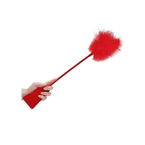 Βίτσα Με Απαλό Φτερό - Ouch Crop With Feather Red Fetish Toys 