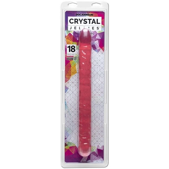 Διπλό Ομοίωμα Πέους - Crystal Jellies Double Dong Pink 45cm Sex Toys 