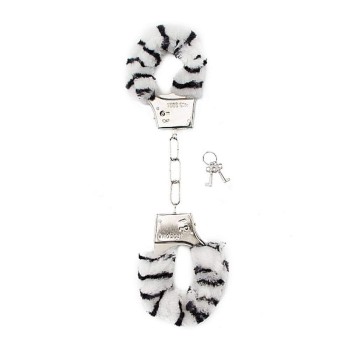 Χειροπέδες Με Ζεβρέ Γούνα - Shots Toys Furry Handcuffs Zebra