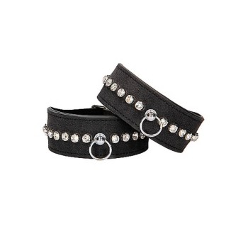 Diamond Studded Wrist Cuffs Black