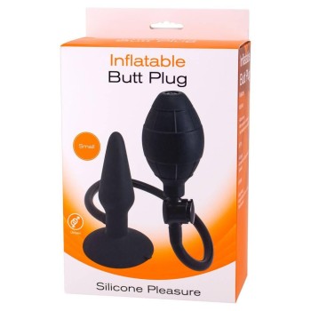 Inflatable Silicone Butt Plug Small Black