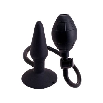 Inflatable Silicone Butt Plug Small Black