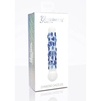 Γυάλινο Ομοίωμα Με Κουκκίδες - Toyjoy Diamond Dazzler Glass Dildo Blue