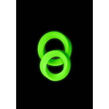 Glow In The Dark Silicone Cock Ring Set 2pcs