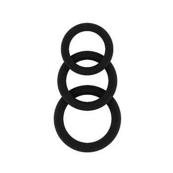 Δαχτυλίδια Πέους Σιλικόνης - Sono Flexible Silicone Cock Ring Set Black