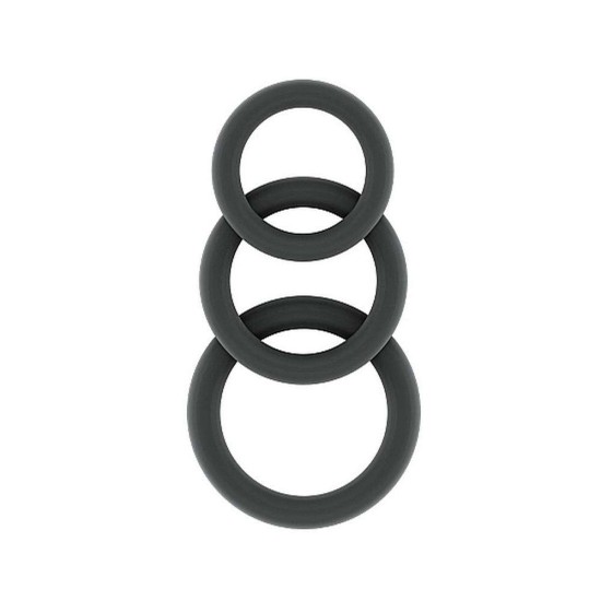 Δαχτυλίδια Πέους Σιλικόνης - Sono Flexible Silicone Cock Ring Set Grey Sex Toys 