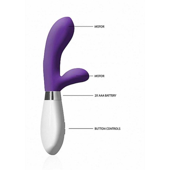 Rabbit Δονητής - Achilles Silicone Rabbit Vibrator Purple Sex Toys 