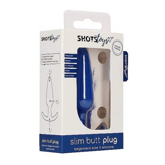 Σφήνα Σιλικόνης - Silicone Slim Butt Plug Beginners Size Blue Sex Toys 