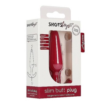 Silicone Slim Butt Plug Beginners Size Red