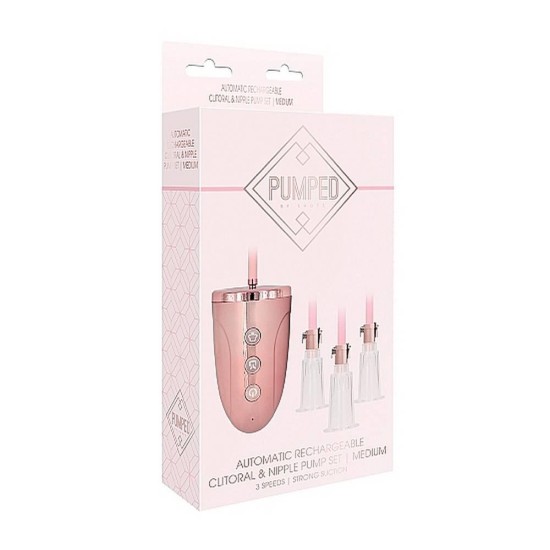 Automatic Rechargeable Clitoral And Nipple Pump Set Medium Sex Toys