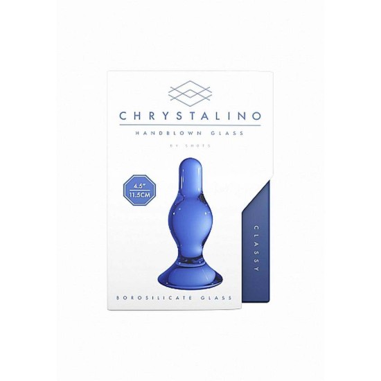 Γυάλινη Πρωκτική Σφήνα - Chrystalino Classy Glass Butt Plug Blue Sex Toys 