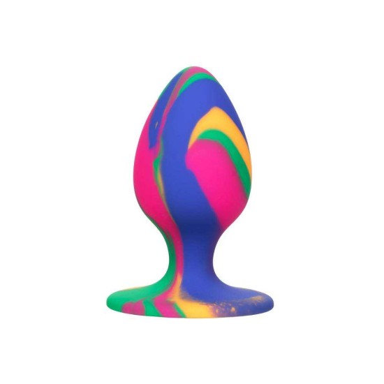 Πολύχρωμη Σφήνα Σιλικόνης - Cheeky Medium Tie Dye Plug Multicolour Sex Toys 