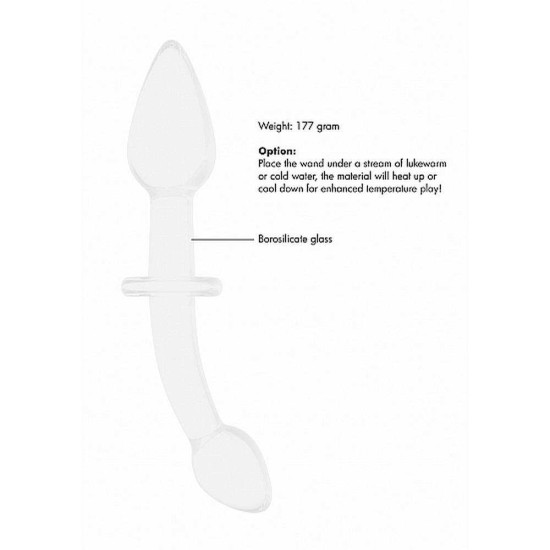 Διπλό Γυάλινο Ομοίωμα - Chrystalino Doubler Glass Dildo White Sex Toys 